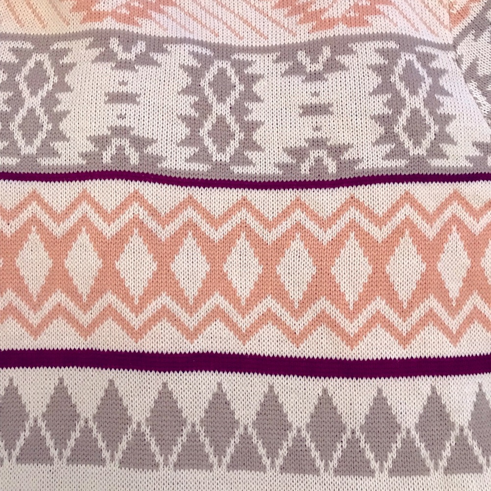 LLove Long Cardigan Sweater Womens Size Medium Large Beige Peach Open Front Knit - Picture 11 of 12